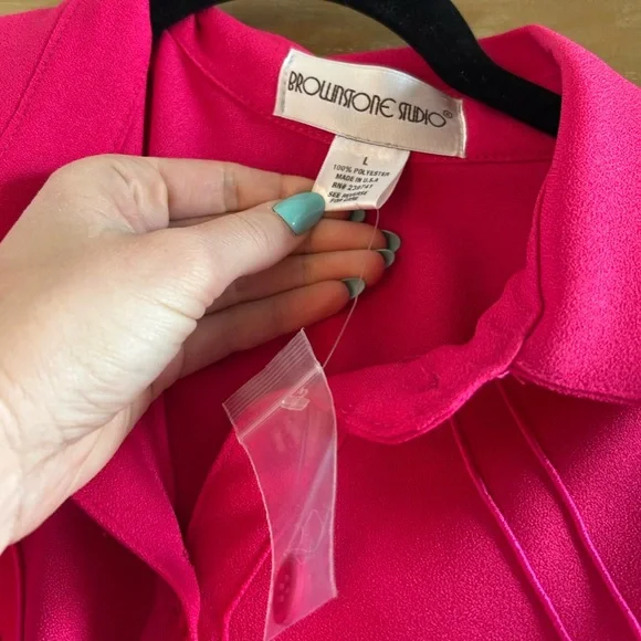 Vintage hot pink belted dress - Picture 4 of 5